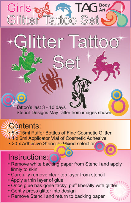 Glitzer Tattoo Set "Girls"