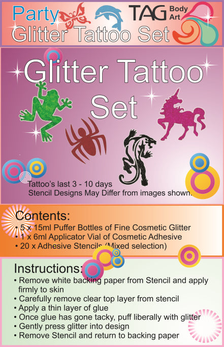 Glitzer Tattoo Set Party