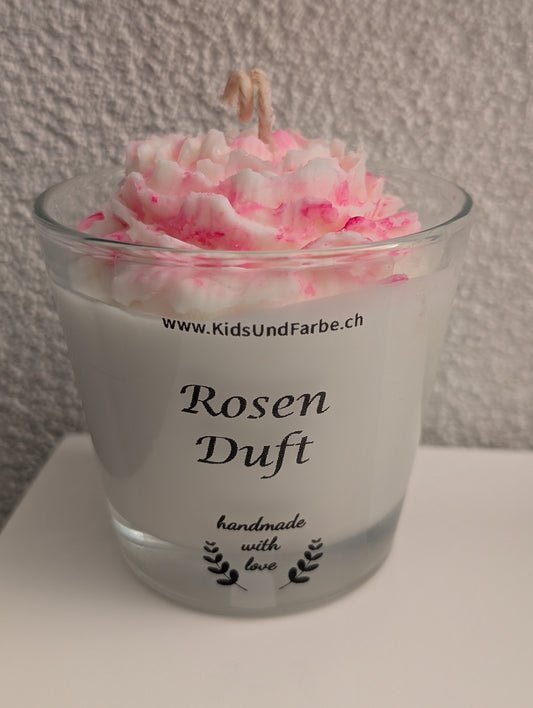 Duftkerze "Rosenduft" rosa