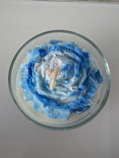 Duftkerze "Rosenduft" blau